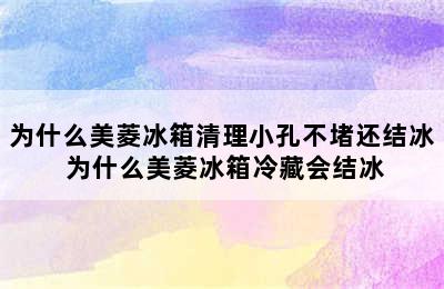 为什么美菱冰箱清理小孔不堵还结冰 为什么美菱冰箱冷藏会结冰